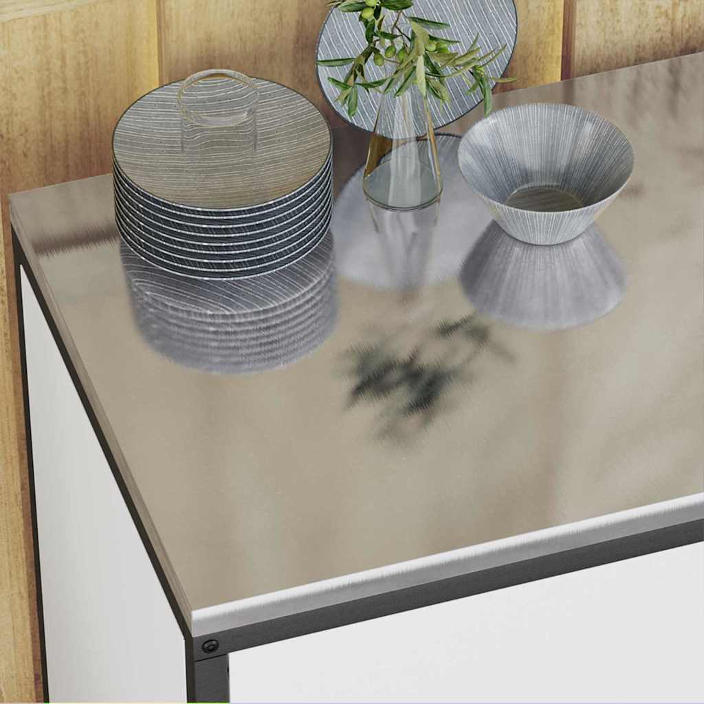 Aufbewahrungsset für die Küche mit Regal 2 pcs Weiß Stahl