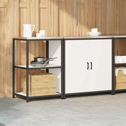 Aufbewahrungsset für die Küche mit Regal 2 pcs Weiß Stahl