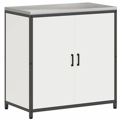 Küchenlager-Set 2 pcs Weiß 150 x 50 x 92 cm Kaltgewalzter Stahl