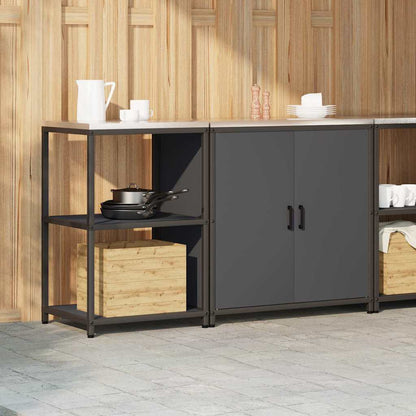 Küchenlager-Set mit Regal 2 pcs Anthrazit 150 x 50 x 92 cm
