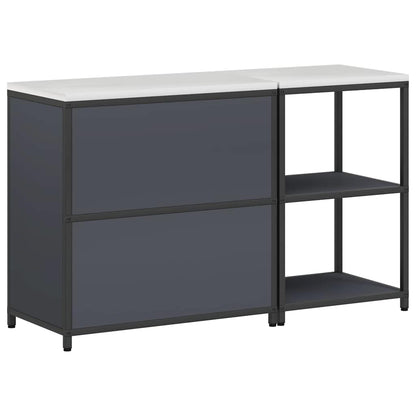 Küchenlager-Set mit Regal 2 pcs Anthrazit 150 x 50 x 92 cm