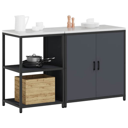 Küchenlager-Set mit Regal 2 pcs Anthrazit 150 x 50 x 92 cm