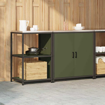 Küchenlager-Set mit Regal 2 pcs Olive Grün 150 x 50 x 92 cm