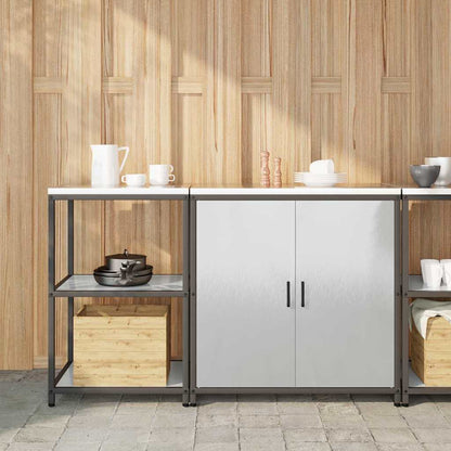 Küchenlager-Set 2 pcs Silber 150 x 50 x 92 cm Edelstahl