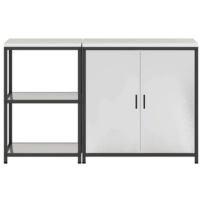 Küchenlager-Set 2 pcs Silber 150 x 50 x 92 cm Edelstahl