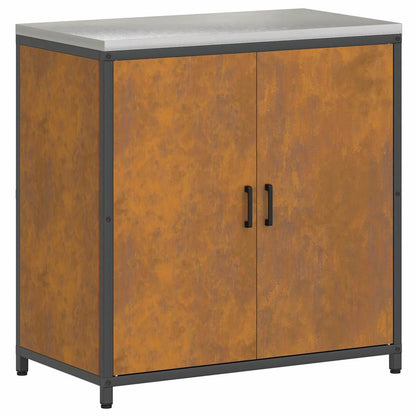 Küchenlager-Set mit Regal mit Tür 2 pcs Rostig 150 x 50 x 92 cm