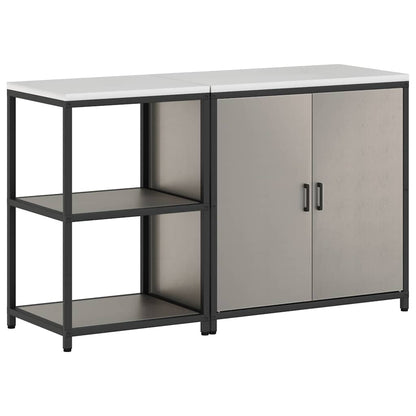 Küchenlager-Set mit Regal mit Tür 2 pcs Rostig 150 x 50 x 92 cm