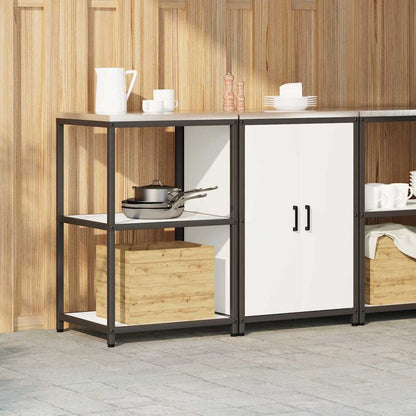 Küchenlager-Set 2 pcs Weiß 120 x 50 x 92 cm Kaltgewalzter Stahl