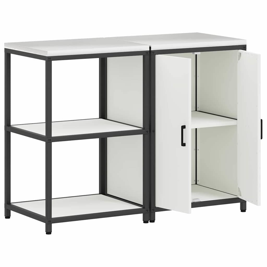 Küchenlager-Set 2 pcs Weiß 120 x 50 x 92 cm Kaltgewalzter Stahl