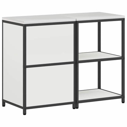 Küchenlager-Set 2 pcs Weiß 120 x 50 x 92 cm Kaltgewalzter Stahl