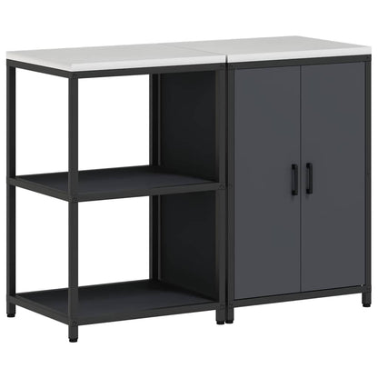 Küchenlager-Set mit Regal 2 pcs Anthrazit 120 x 50 x 92 cm
