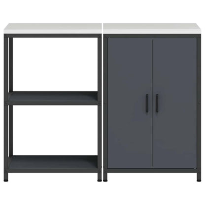Küchenlager-Set mit Regal 2 pcs Anthrazit 120 x 50 x 92 cm