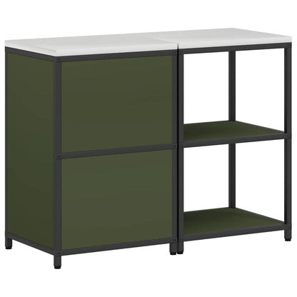 Küchenlager-Set mit Regal 2 pcs Olive Grün 120 x 50 x 92 cm