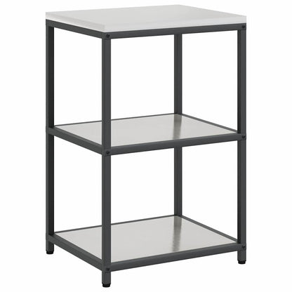 Küchenlager-Set mit Tür 2 pcs Silber 120 x 50 x 92 cm Edelstahl