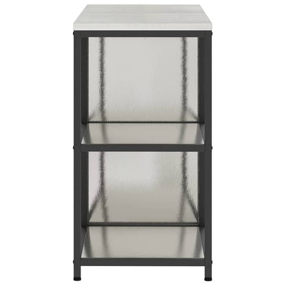 Küchenlager-Set mit Tür 2 pcs Silber 120 x 50 x 92 cm Edelstahl