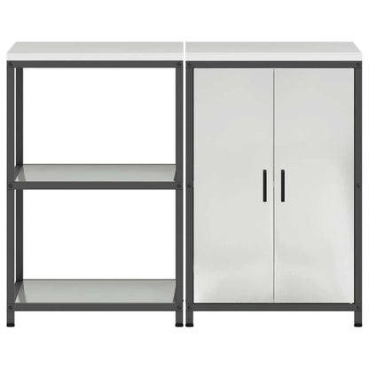 Küchenlager-Set 2 pcs Silber 120 x 50 x 92 cm Verzinkter Stahl