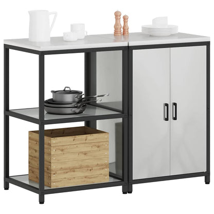 Küchenlager-Set 2 pcs Silber 120 x 50 x 92 cm Verzinkter Stahl