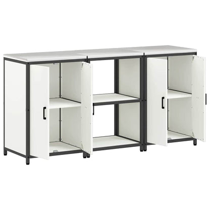 Aufbewahrungsset für die Küche mit Regal 3 pcs Weiß Stahl