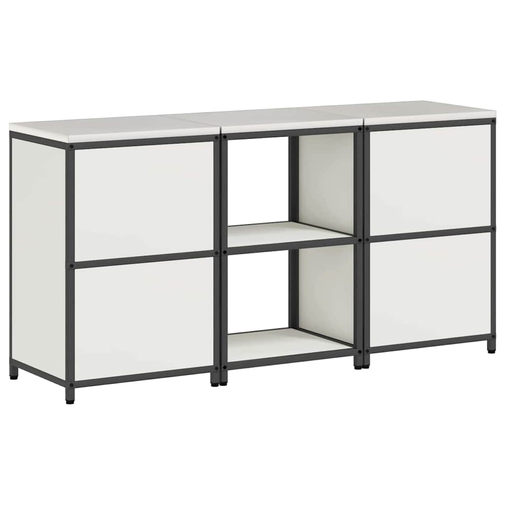 Aufbewahrungsset für die Küche mit Regal 3 pcs Weiß Stahl