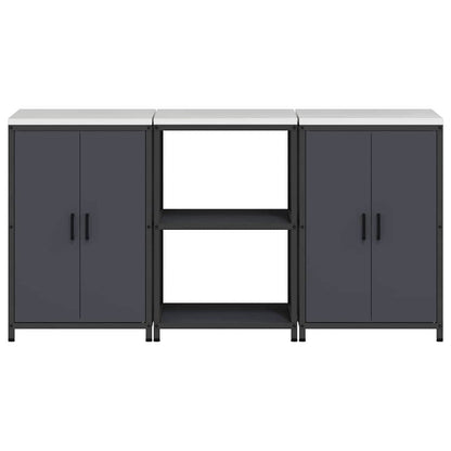 Aufbewahrungsset für die Küche mit Regal 3 pcs Anthrazit Stahl