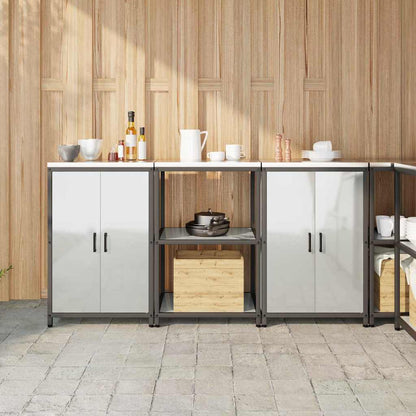 Aufbewahrungsset für die Küche mit Regal 3 pcs Silber Stahl