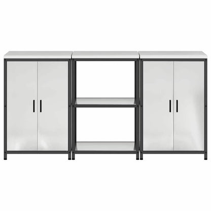 Aufbewahrungsset für die Küche mit Regal 3 pcs Silber Stahl