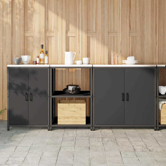 Küchenlager-Set mit Regal Other 3 pcs Schwarz 210 x 50 x 92 cm