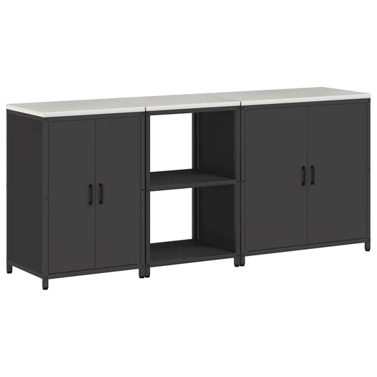 Küchenlager-Set mit Regal Other 3 pcs Schwarz 210 x 50 x 92 cm