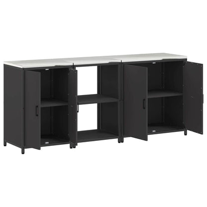 Küchenlager-Set mit Regal Other 3 pcs Schwarz 210 x 50 x 92 cm