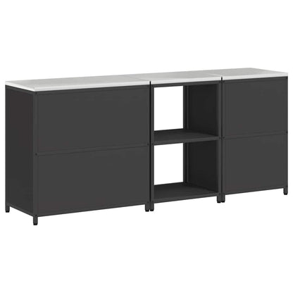 Küchenlager-Set mit Regal Other 3 pcs Schwarz 210 x 50 x 92 cm