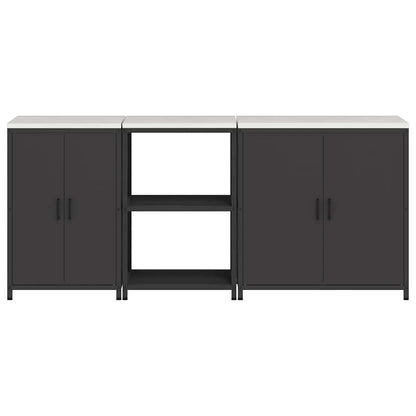 Küchenlager-Set mit Regal Other 3 pcs Schwarz 210 x 50 x 92 cm