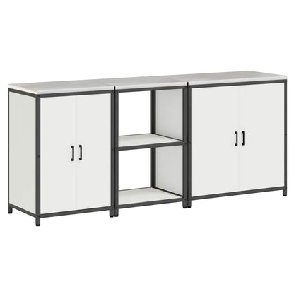 Aufbewahrungsset für die Küche mit Regal 3 pcs Weiß Stahl