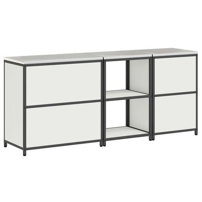 Küchenlager-Set 3 pcs Weiß 210 x 50 x 92 cm Kaltgewalzter Stahl