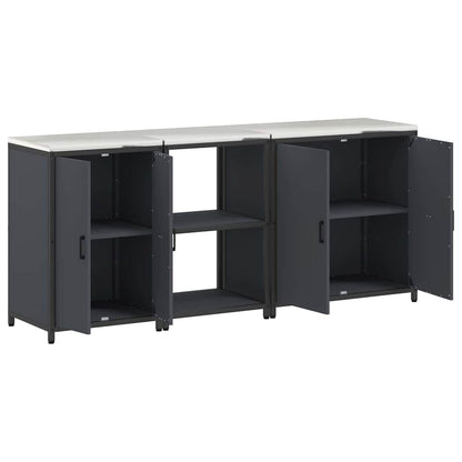 Küchenlager-Set mit Regal 3 pcs Anthrazit 210 x 50 x 92 cm