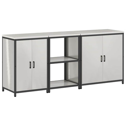 Aufbewahrungsset für die Küche mit Regal 3 pcs Silber Stahl