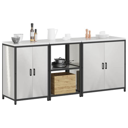 Küchenlager-Set Other 3 pcs Silber 210 x 50 x 92 cm Edelstahl