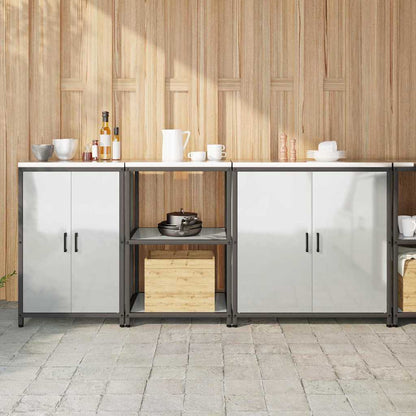 Aufbewahrungsset für die Küche mit Regal 3 pcs Silber Stahl