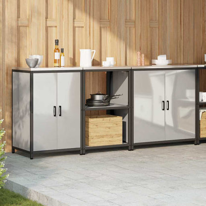 Aufbewahrungsset für die Küche mit Regal 3 pcs Silber Stahl