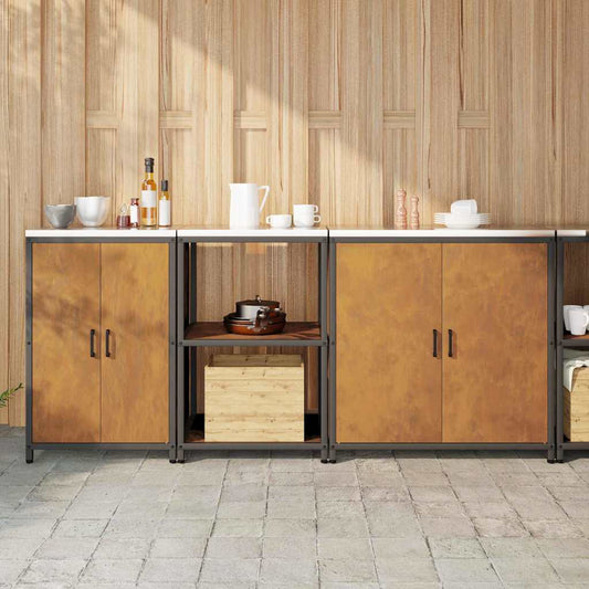 Küchenlager-Set mit Regal Other 3 pcs Rostig 210 x 50 x 92 cm