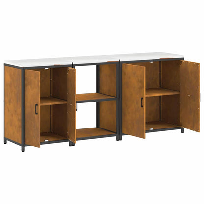 Aufbewahrungsset für die Küche mit Regal 3 pcs Rostig Stahl