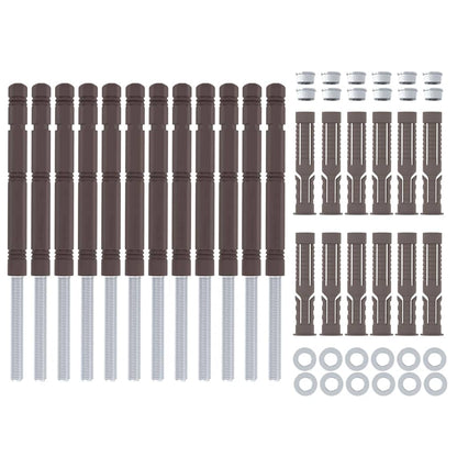 Schwebende Regalhalterungen 12 pcs Braun Ø14 x 210 mm Stahl