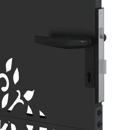 Gartentor, Gartenzaun 85x75 cm Cortenstahl Baumdesign Schwarz
