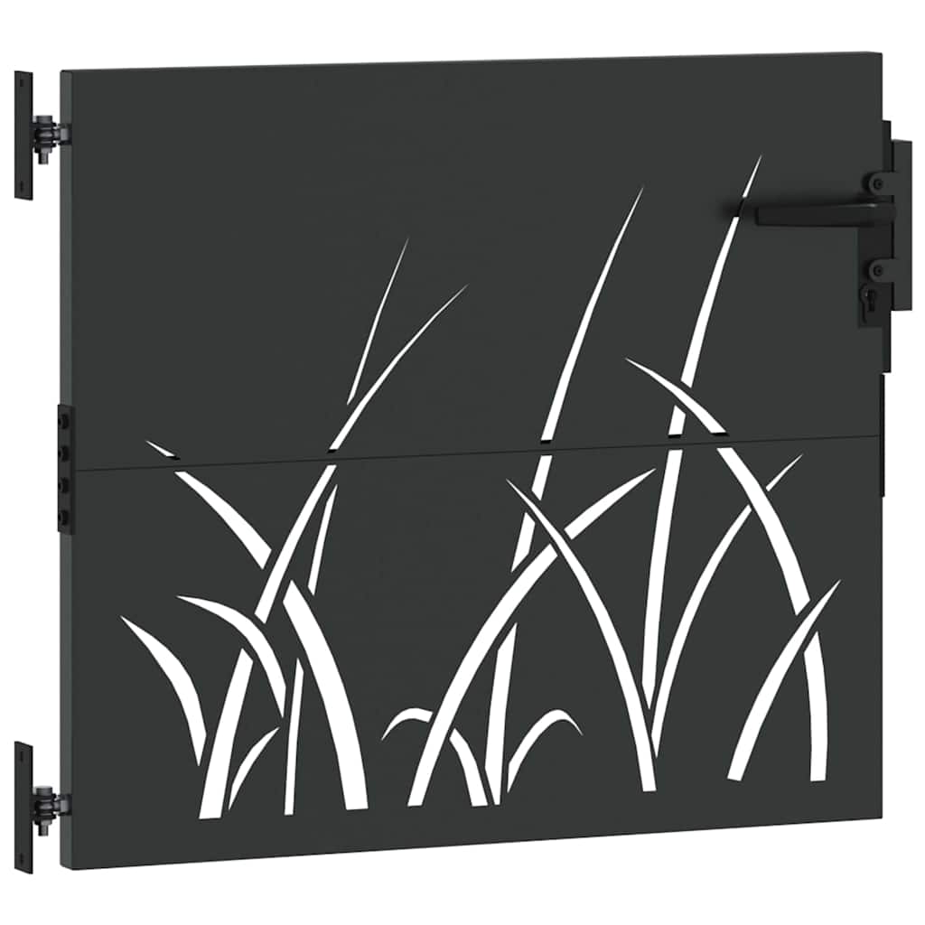Gartentor Schwarz 105 x 100 cm Pulverbeschichteter Stahl