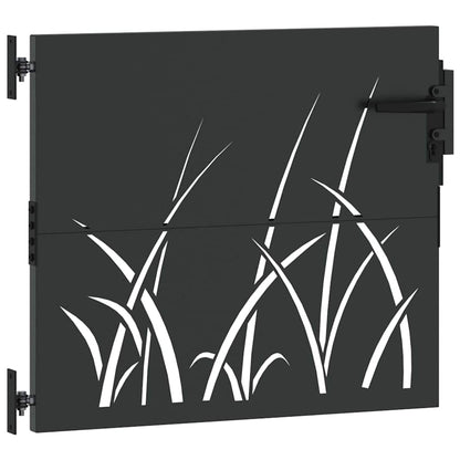 Gartentor Schwarz 105 x 100 cm Pulverbeschichteter Stahl