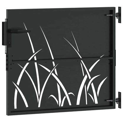 Gartentor Schwarz 105 x 100 cm Pulverbeschichteter Stahl