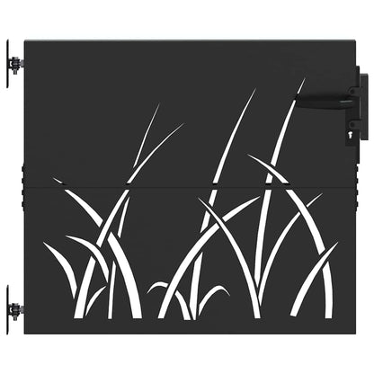 Gartentor Schwarz 105 x 100 cm Pulverbeschichteter Stahl
