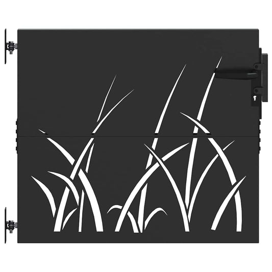 Gartentor Schwarz 105 x 100 cm Pulverbeschichteter Stahl