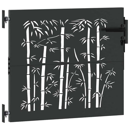 Gartentor Schwarz 105 x 100 cm Pulverbeschichteter Stahl