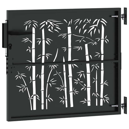 Gartentor Schwarz 105 x 100 cm Pulverbeschichteter Stahl
