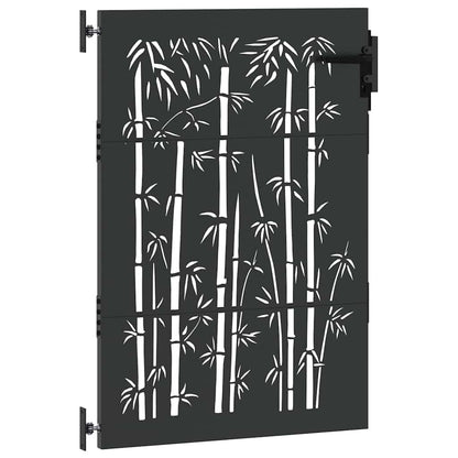 Gartentor Schwarz 105 x 125 cm Pulverbeschichteter Stahl